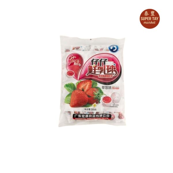 宏源草莓味仔仔软糖 CARAMELO CON SABOR A FRESA 320GR (HONG YUAN)