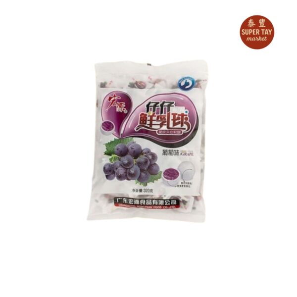 宏源葡萄味仔仔软糖 CARAMELO CON SABOR A UVA 320GR (HONG YUAN)