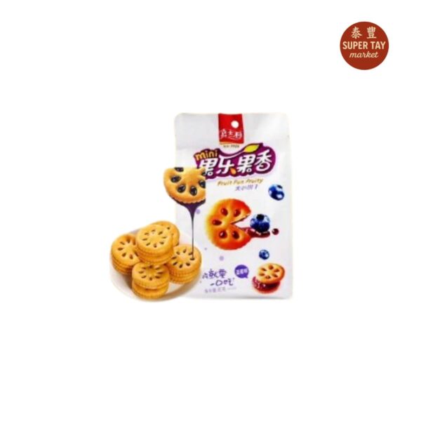 蓝莓味果乐果香 GALLETA CON RELLENO SABOR A ARANDANO 85GR (JIA SHI LI)