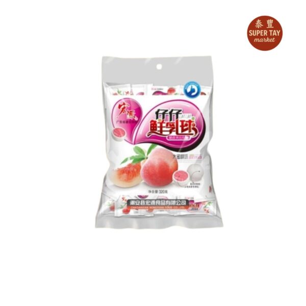 仔仔软糖 CARAMELO CON SABOR A DURAZNO 320GR (HONG YUAN)