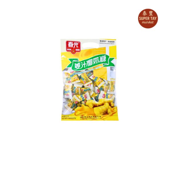 姜汁椰奶糖 CARAMELO DE COCO CON SABOR A JENGIBRE 98GR (CHUN GUANG)