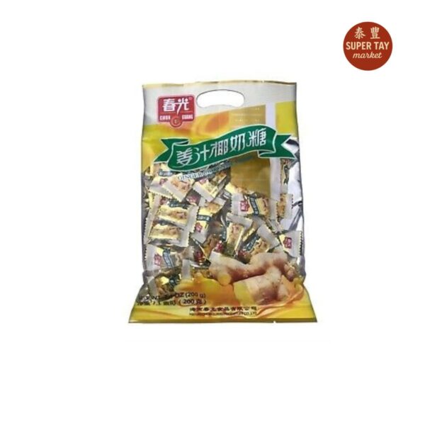 姜汁椰奶糖 CARAMELO DE COCO CON SABOR A JENGIBRE 200GR (CHUN GUANG)