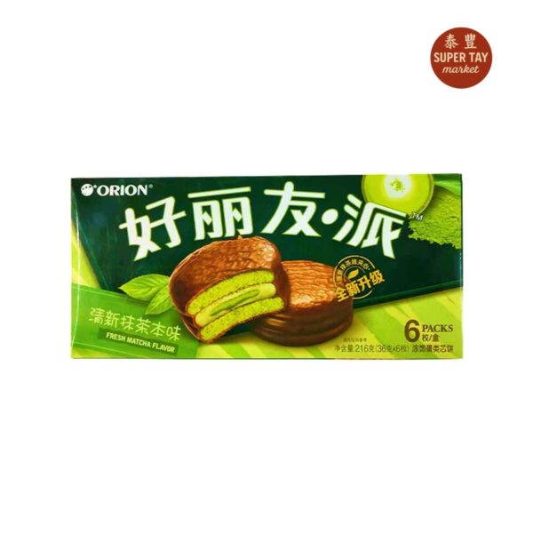 好丽友抹茶派 QUEQUE CON RELLENO SABOR A TE MATCHA 216GR ORION