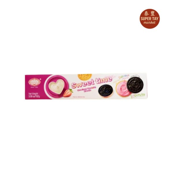 亲密时刻草莓味 GALLETA CON RELLENO SABOR A FRESA 102GR (JIA SHI LI)