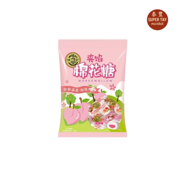棉花糖水蜜桃味 MASMELLO SABOR A DURAZNO 64GR HSU FU CHI