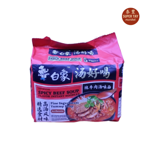 白象辣牛肉泡面 FIDEOS INTANTANEOS CON SABOR CARNE PICANTE (BAI XIANG) 115GR