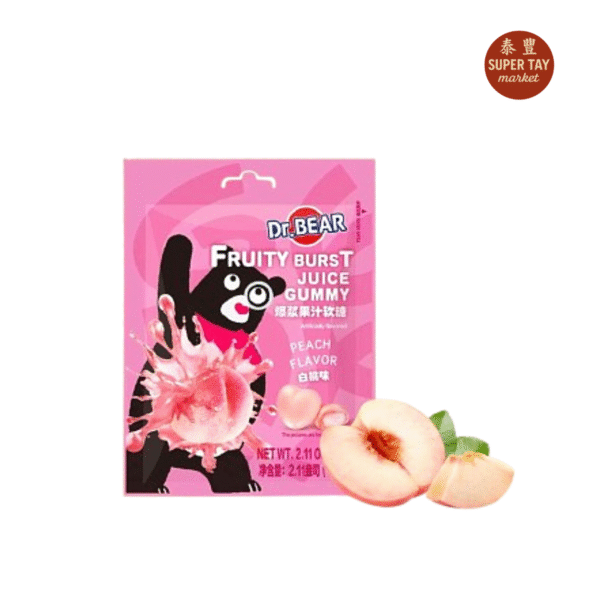 CARAMELO BLANDO SABOR A DURAZNO 60GR (XU FU JI)