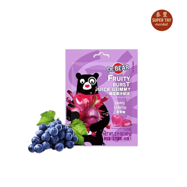 熊博士葡萄剥皮软糖 CARAMELO BLANDO SABOR A UVA 60GR (XU FU JI)
