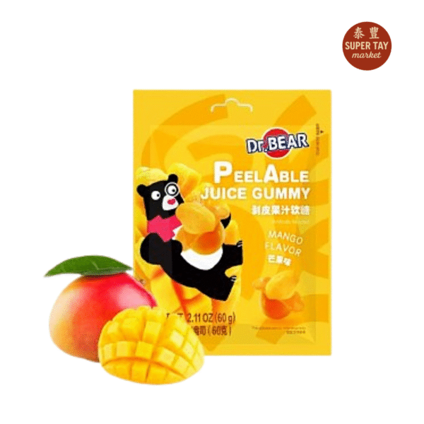 熊博士剥皮芒果果汁软糖 CARAMELO BLANDO SABOR A MANGO 60GR (XU FU JI)